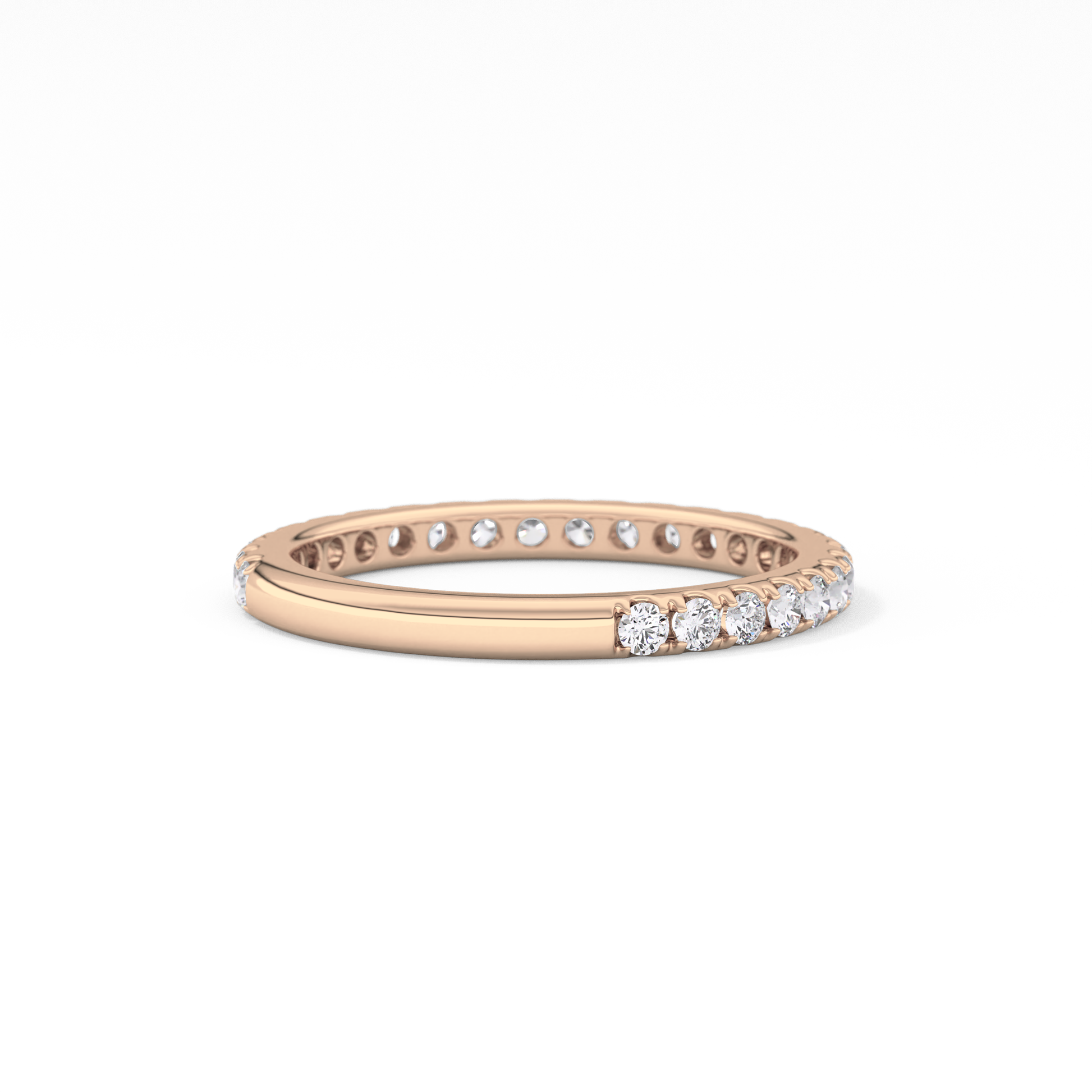 Half Eternity Wedding Band with 0.46 TCW Round Cut Moissanite – Yellow, White, or Rose Gold