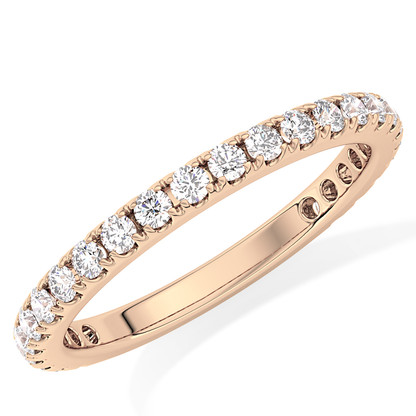Half Eternity Wedding Band with 0.46 TCW Round Cut Moissanite – Yellow, White, or Rose Gold