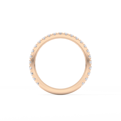 Half Eternity Wedding Band with 0.46 TCW Round Cut Moissanite – Yellow, White, or Rose Gold