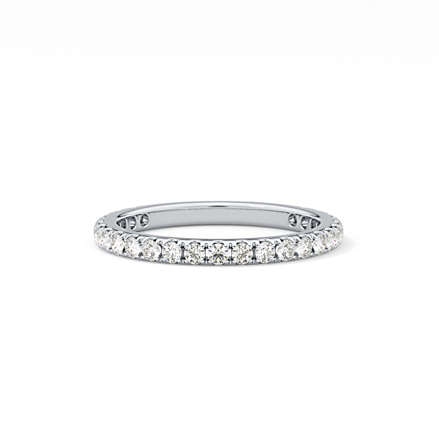 Half Eternity Wedding Band with 0.46 TCW Round Cut Moissanite – Yellow, White, or Rose Gold