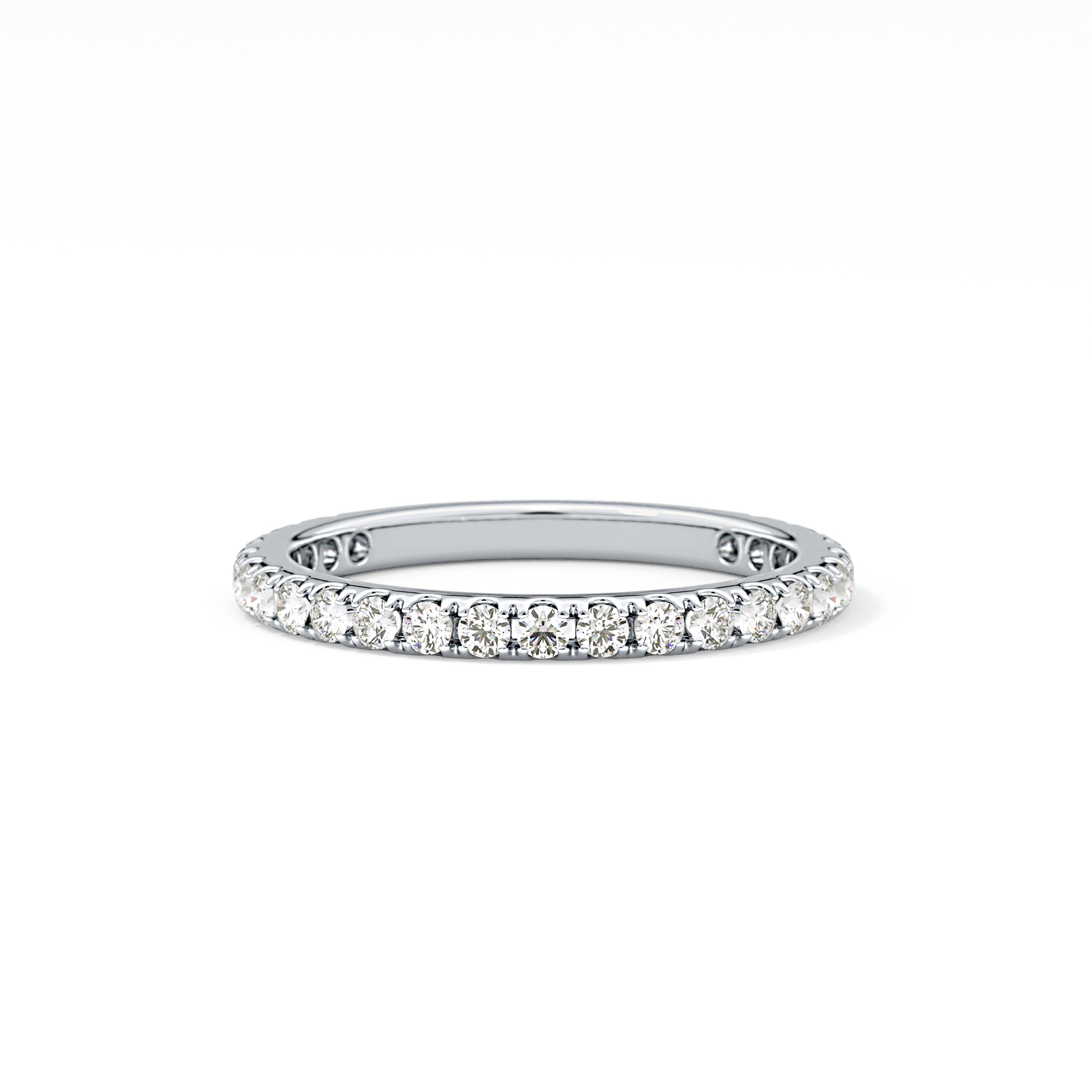Half Eternity Wedding Band with 0.46 TCW Round Cut Moissanite – Yellow, White, or Rose Gold