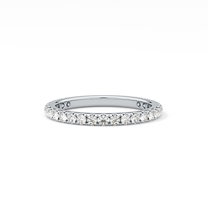 Half Eternity Wedding Band with 0.46 TCW Round Cut Moissanite – Yellow, White, or Rose Gold