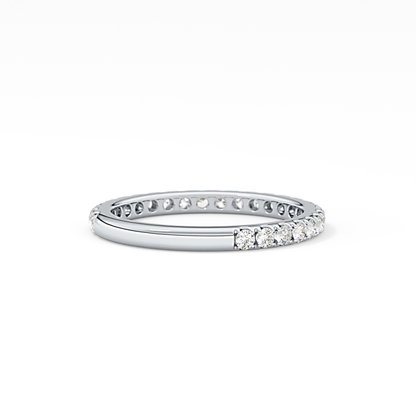 Half Eternity Wedding Band with 0.46 TCW Round Cut Moissanite – Yellow, White, or Rose Gold