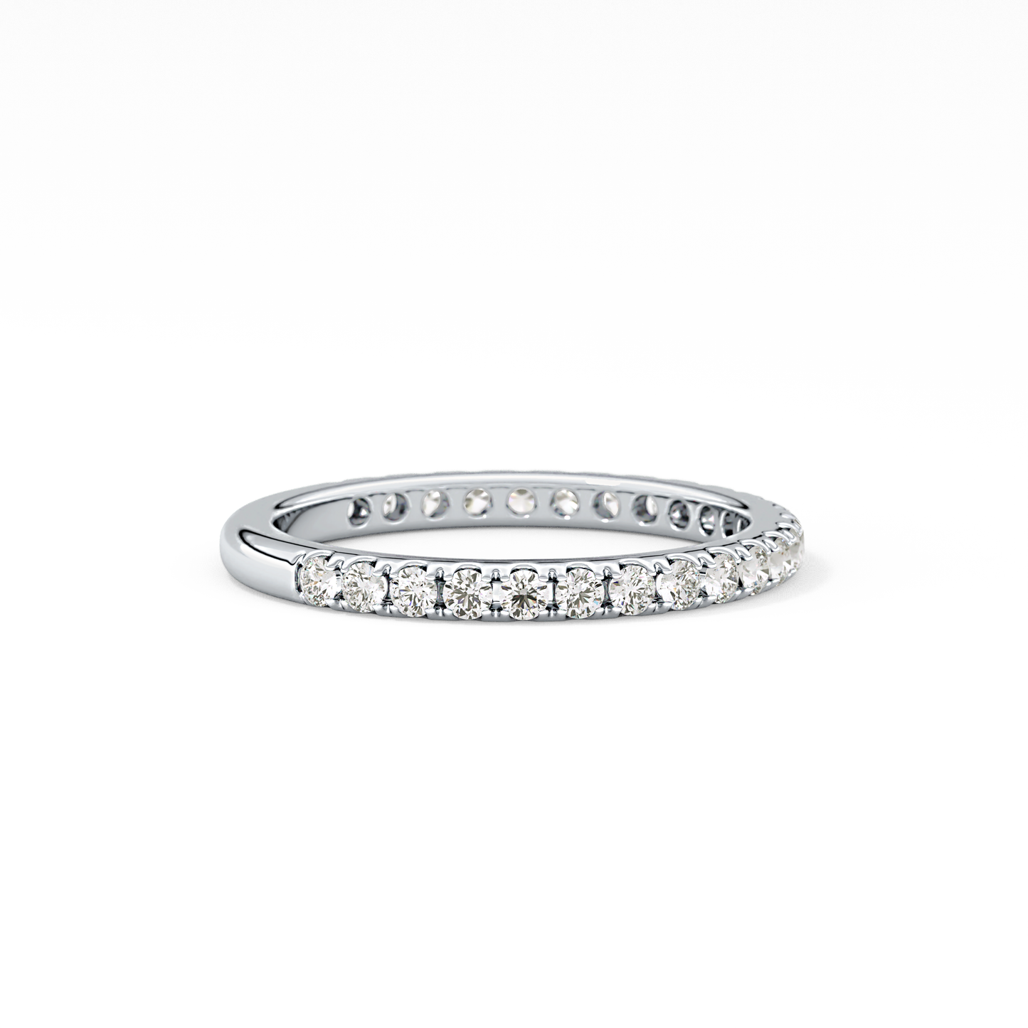 Half Eternity Wedding Band with 0.46 TCW Round Cut Moissanite – Yellow, White, or Rose Gold