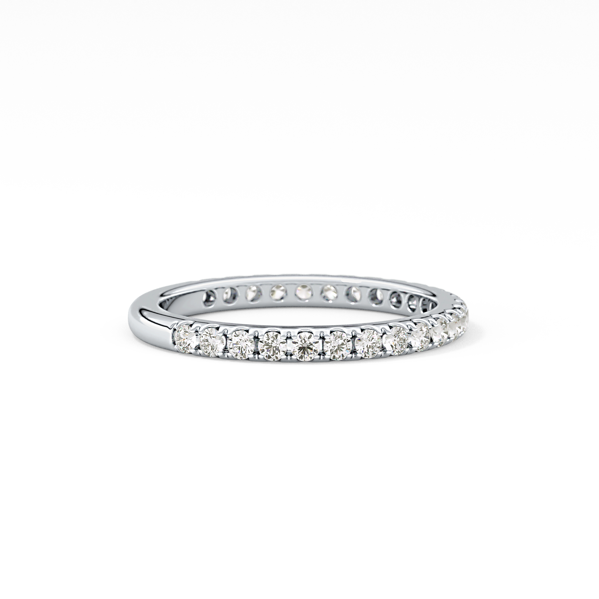 Half Eternity Wedding Band with 0.46 TCW Round Cut Moissanite – Yellow, White, or Rose Gold