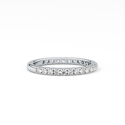 Half Eternity Wedding Band with 0.46 TCW Round Cut Moissanite – Yellow, White, or Rose Gold