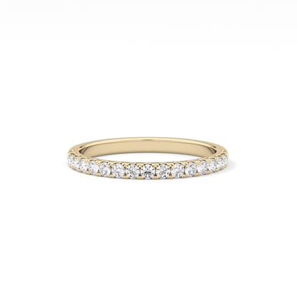 Half Eternity Wedding Band with 0.31 TCW Round Cut Moissanite – Yellow, White, or Rose Gold
