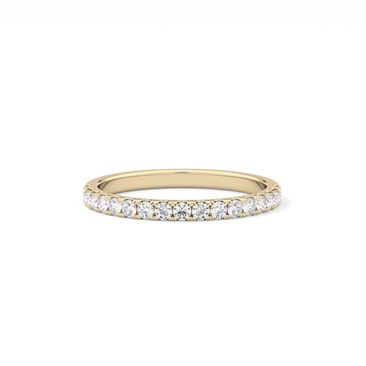 Half Eternity Wedding Band with 0.31 TCW Round Cut Moissanite – Yellow, White, or Rose Gold