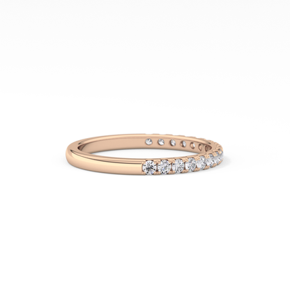 Half Eternity Wedding Band with 0.31 TCW Round Cut Moissanite – Yellow, White, or Rose Gold