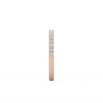 Half Eternity Wedding Band with 0.31 TCW Round Cut Moissanite – Yellow, White, or Rose Gold