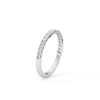 Half Eternity Wedding Band with 0.31 TCW Round Cut Moissanite – Yellow, White, or Rose Gold