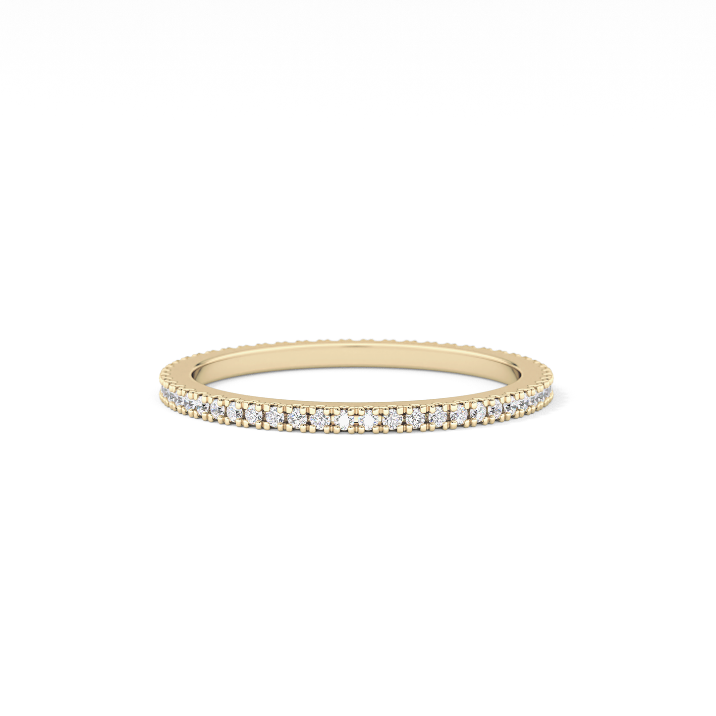 Full Eternity Wedding Band with 0.20 TCW Round Cut Moissanite – Yellow, White, or Rose Gold