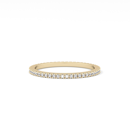 Full Eternity Wedding Band with 0.20 TCW Round Cut Moissanite – Yellow, White, or Rose Gold