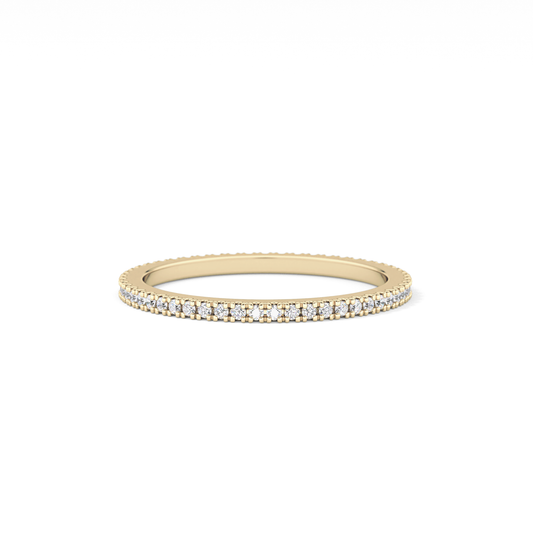 Full Eternity Wedding Band with 0.20 TCW Round Cut Moissanite – Yellow, White, or Rose Gold