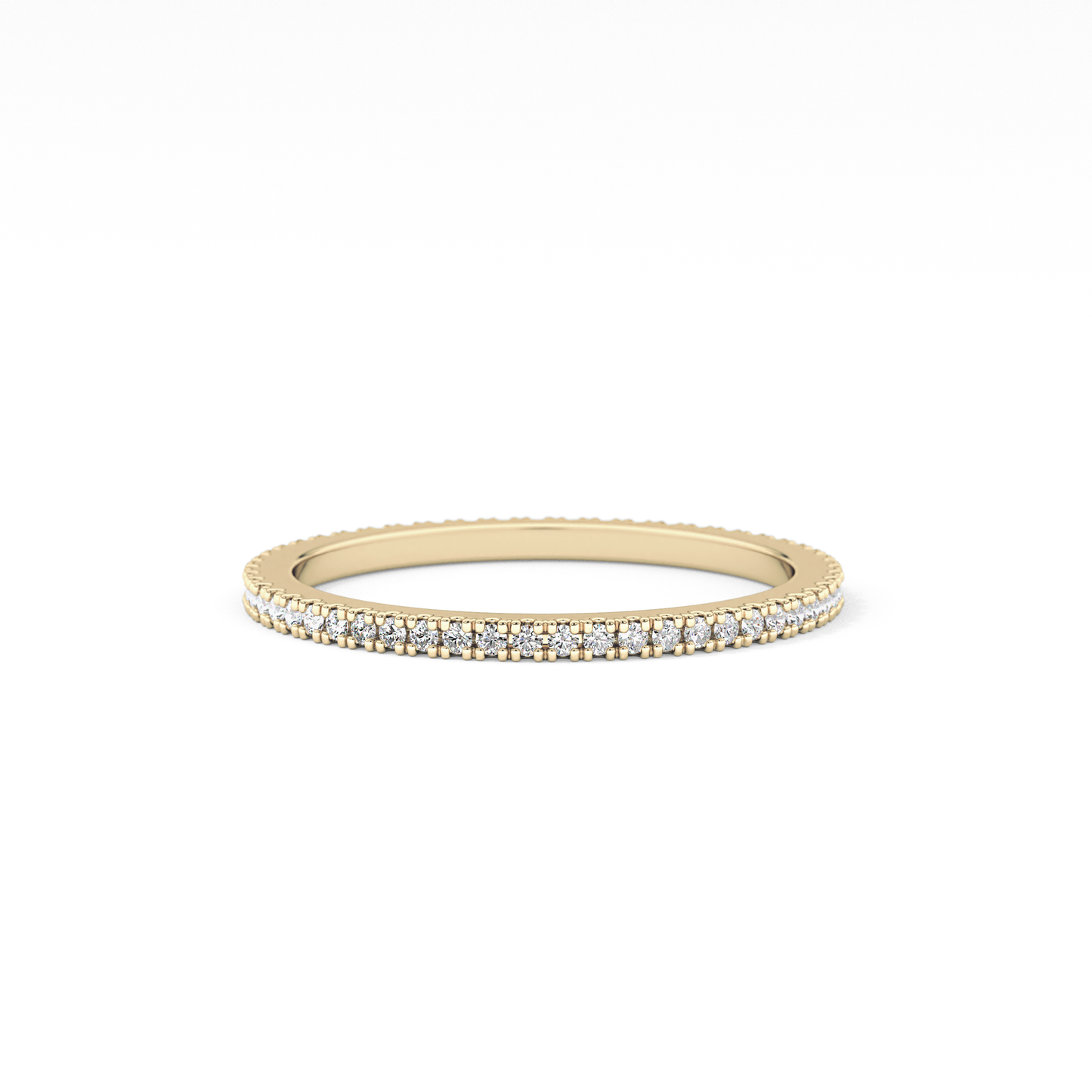 Full Eternity Wedding Band with 0.20 TCW Round Cut Moissanite – Yellow, White, or Rose Gold