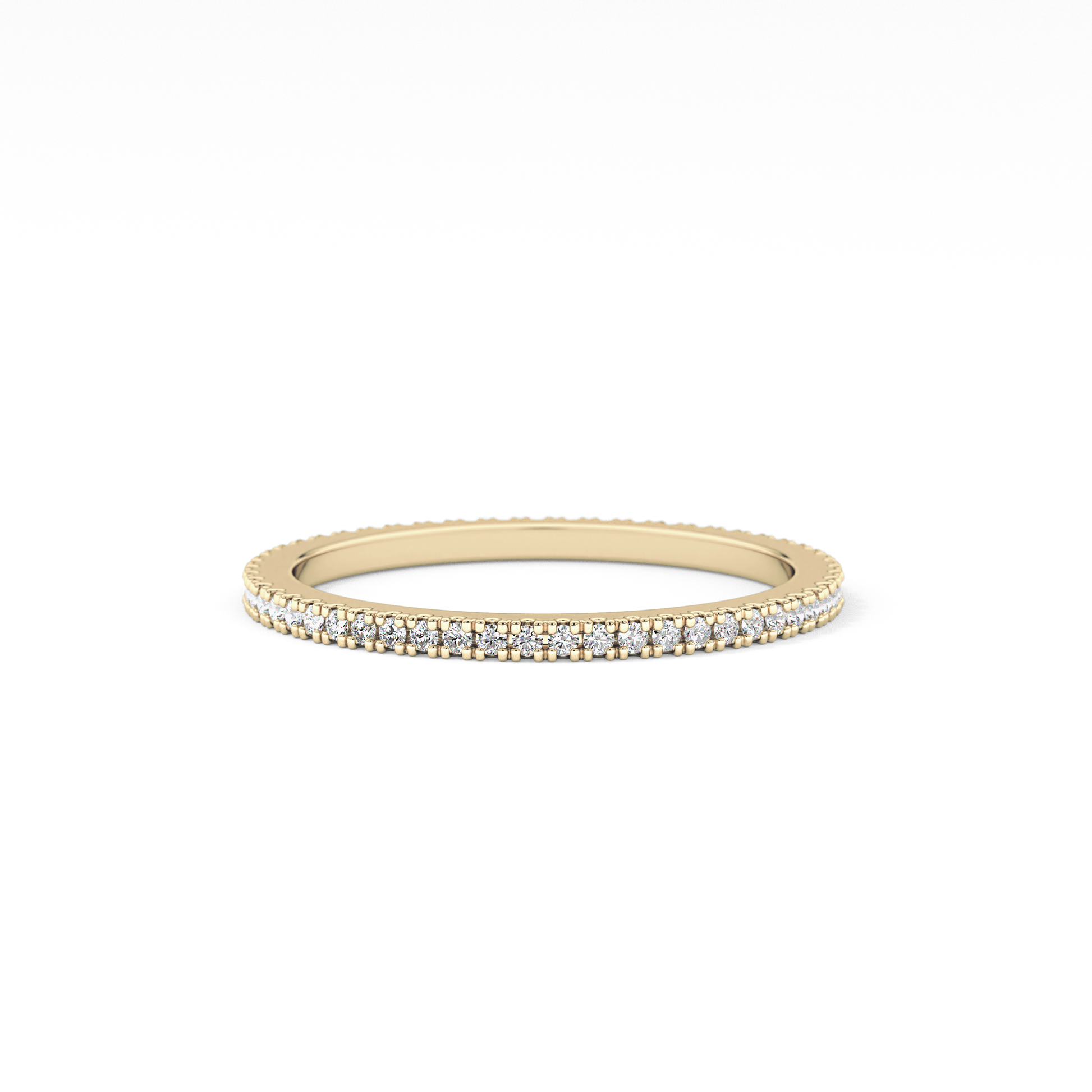 Full Eternity Wedding Band with 0.20 TCW Round Cut Moissanite – Yellow, White, or Rose Gold