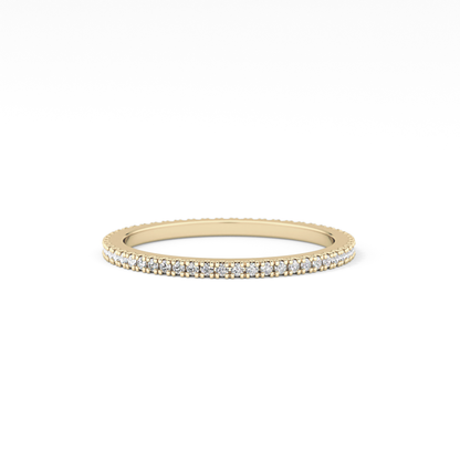 Full Eternity Wedding Band with 0.20 TCW Round Cut Moissanite – Yellow, White, or Rose Gold
