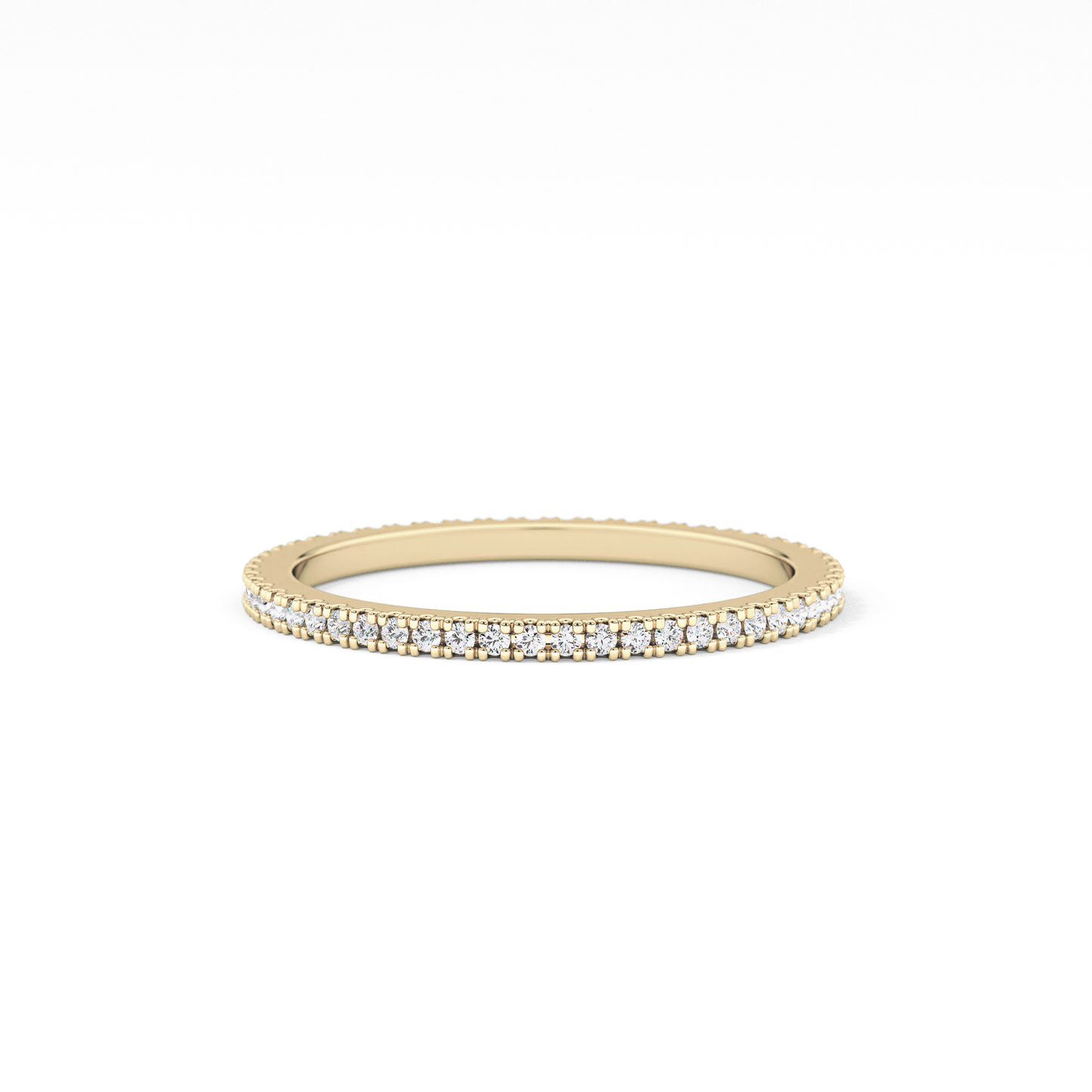 Full Eternity Wedding Band with 0.20 TCW Round Cut Moissanite – Yellow, White, or Rose Gold