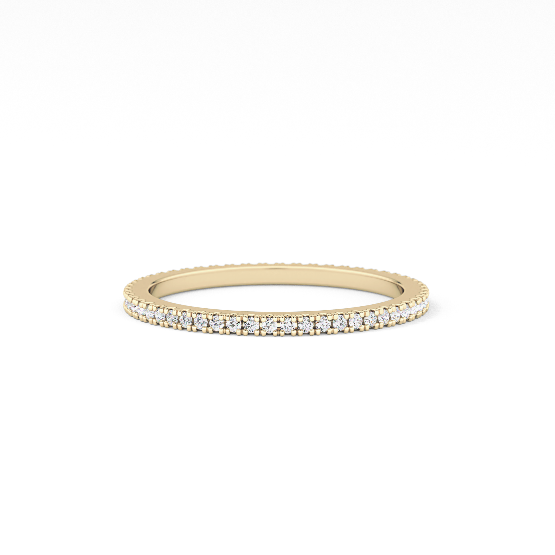 Full Eternity Wedding Band with 0.20 TCW Round Cut Moissanite – Yellow, White, or Rose Gold
