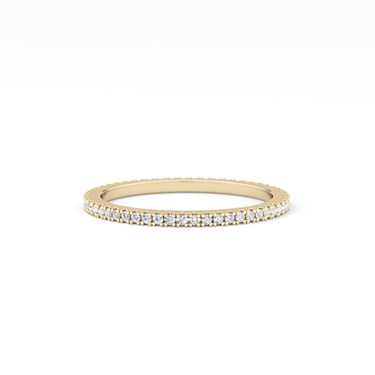 Full Eternity Wedding Band with 0.20 TCW Round Cut Moissanite – Yellow, White, or Rose Gold