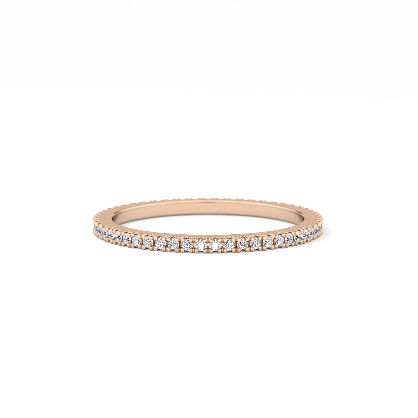 Full Eternity Wedding Band with 0.20 TCW Round Cut Moissanite – Yellow, White, or Rose Gold