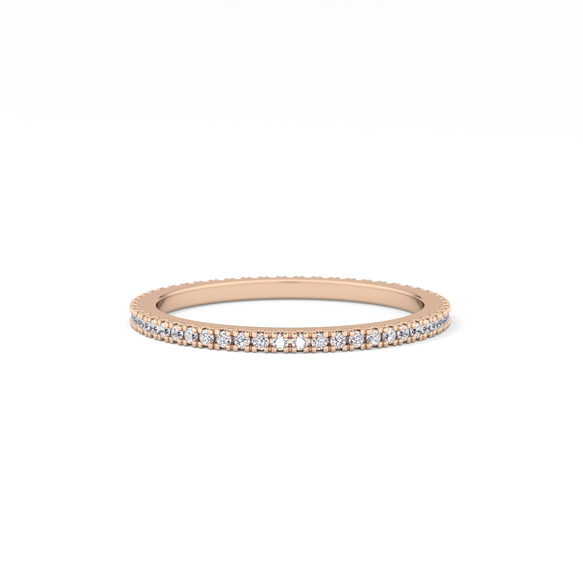 Full Eternity Wedding Band with 0.20 TCW Round Cut Moissanite – Yellow, White, or Rose Gold