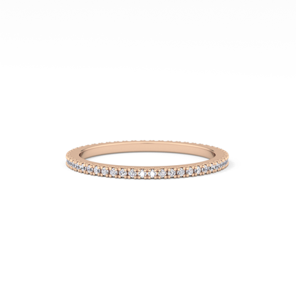 Full Eternity Wedding Band with 0.20 TCW Round Cut Moissanite – Yellow, White, or Rose Gold