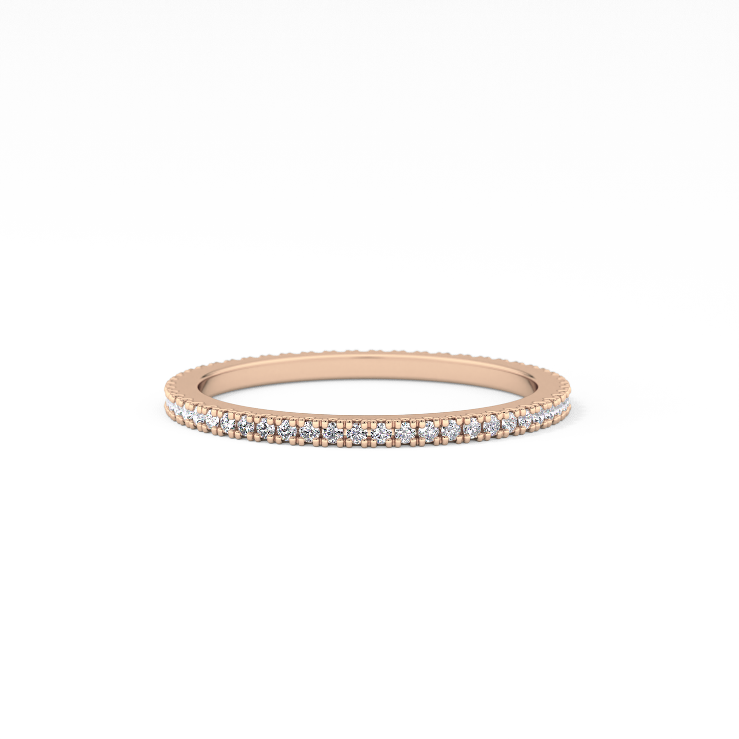 Full Eternity Wedding Band with 0.20 TCW Round Cut Moissanite – Yellow, White, or Rose Gold