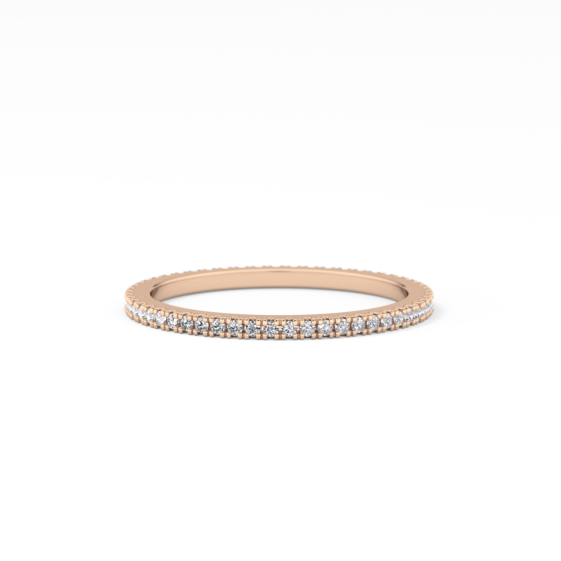 Full Eternity Wedding Band with 0.20 TCW Round Cut Moissanite – Yellow, White, or Rose Gold