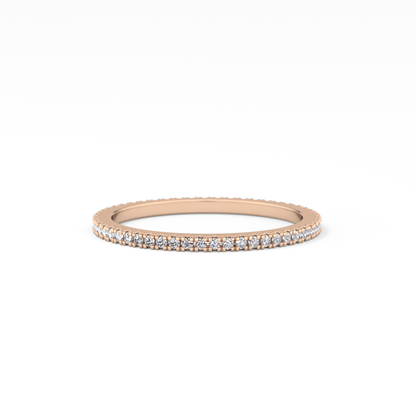 Full Eternity Wedding Band with 0.20 TCW Round Cut Moissanite – Yellow, White, or Rose Gold