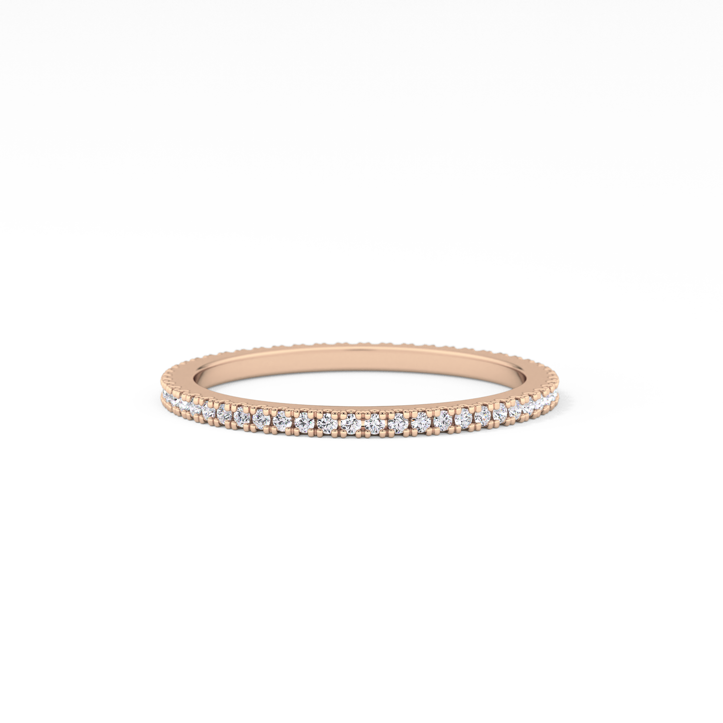 Full Eternity Wedding Band with 0.20 TCW Round Cut Moissanite – Yellow, White, or Rose Gold