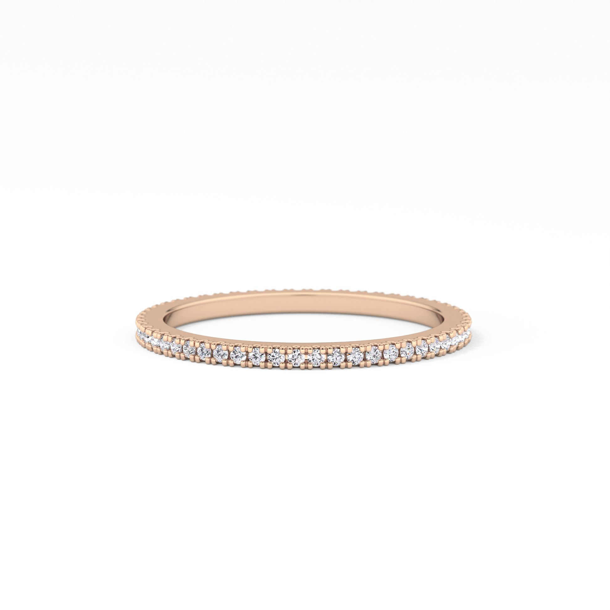 Full Eternity Wedding Band with 0.20 TCW Round Cut Moissanite – Yellow, White, or Rose Gold
