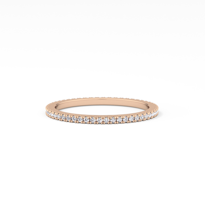 Full Eternity Wedding Band with 0.20 TCW Round Cut Moissanite – Yellow, White, or Rose Gold