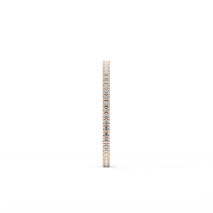 Full Eternity Wedding Band with 0.20 TCW Round Cut Moissanite – Yellow, White, or Rose Gold