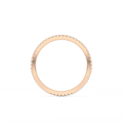 Full Eternity Wedding Band with 0.20 TCW Round Cut Moissanite – Yellow, White, or Rose Gold