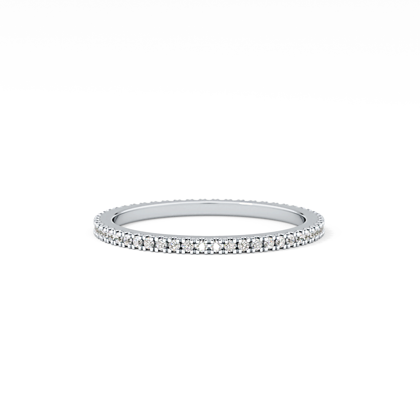 Full Eternity Wedding Band with 0.20 TCW Round Cut Moissanite – Yellow, White, or Rose Gold