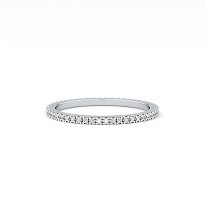 Full Eternity Wedding Band with 0.20 TCW Round Cut Moissanite – Yellow, White, or Rose Gold
