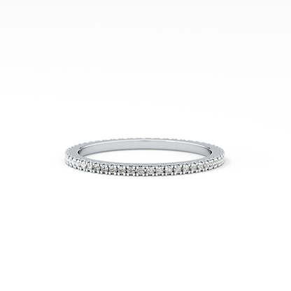 Full Eternity Wedding Band with 0.20 TCW Round Cut Moissanite – Yellow, White, or Rose Gold