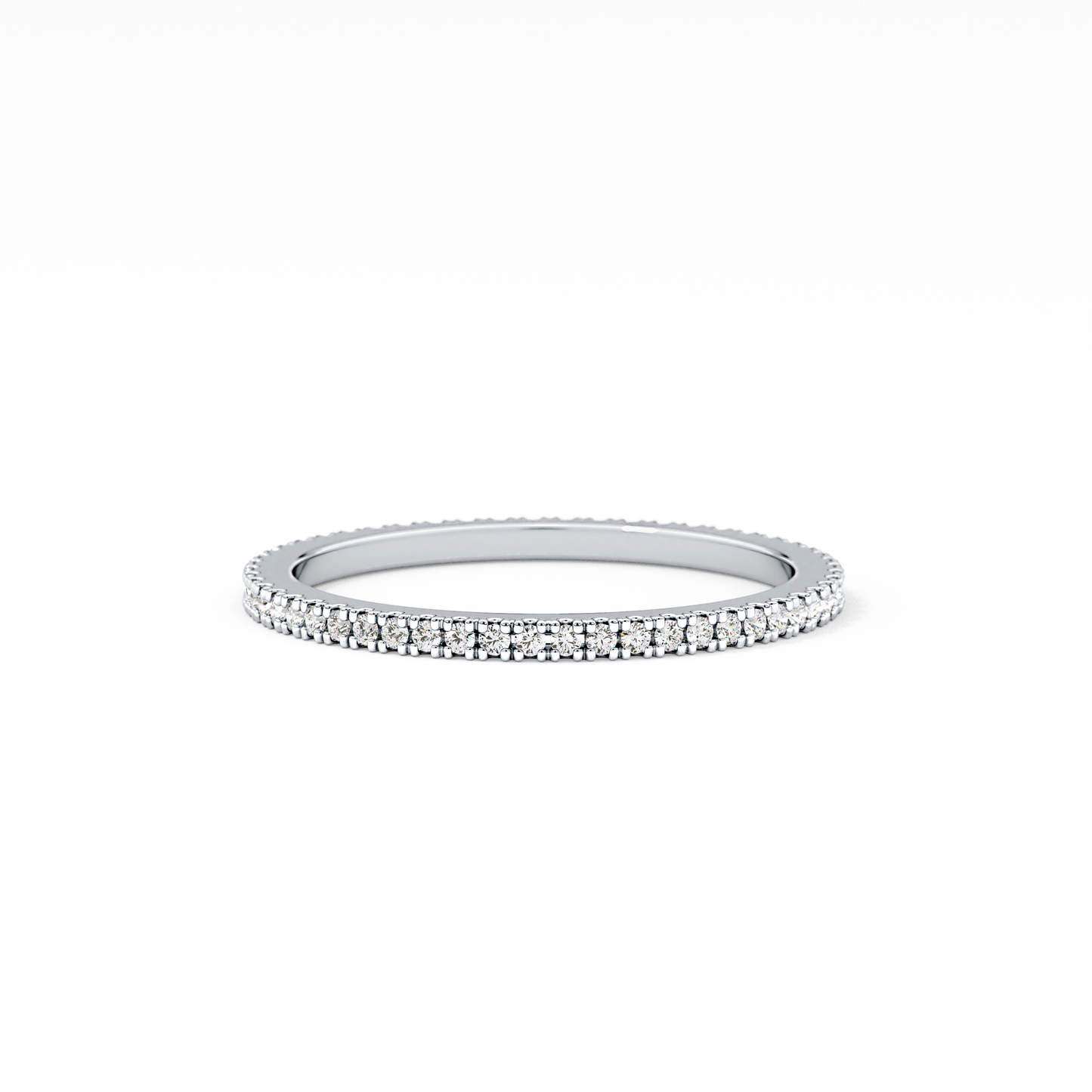 Full Eternity Wedding Band with 0.20 TCW Round Cut Moissanite – Yellow, White, or Rose Gold