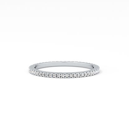 Full Eternity Wedding Band with 0.20 TCW Round Cut Moissanite – Yellow, White, or Rose Gold