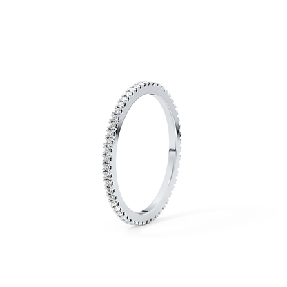 Full Eternity Wedding Band with 0.20 TCW Round Cut Moissanite – Yellow, White, or Rose Gold