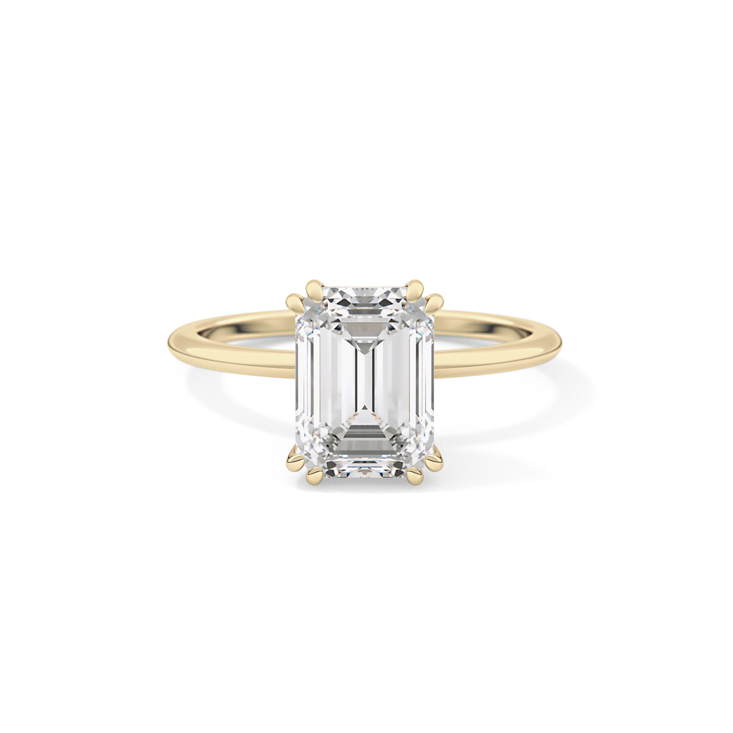 Emerald Solitaire Lab Grown Diamond Engagement Ring