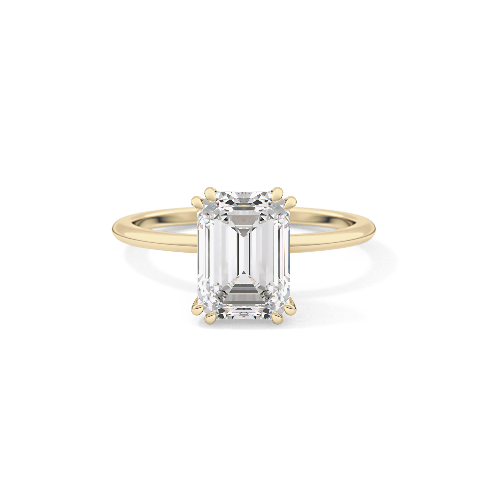 Emerald Solitaire Lab Grown Diamond Engagement Ring