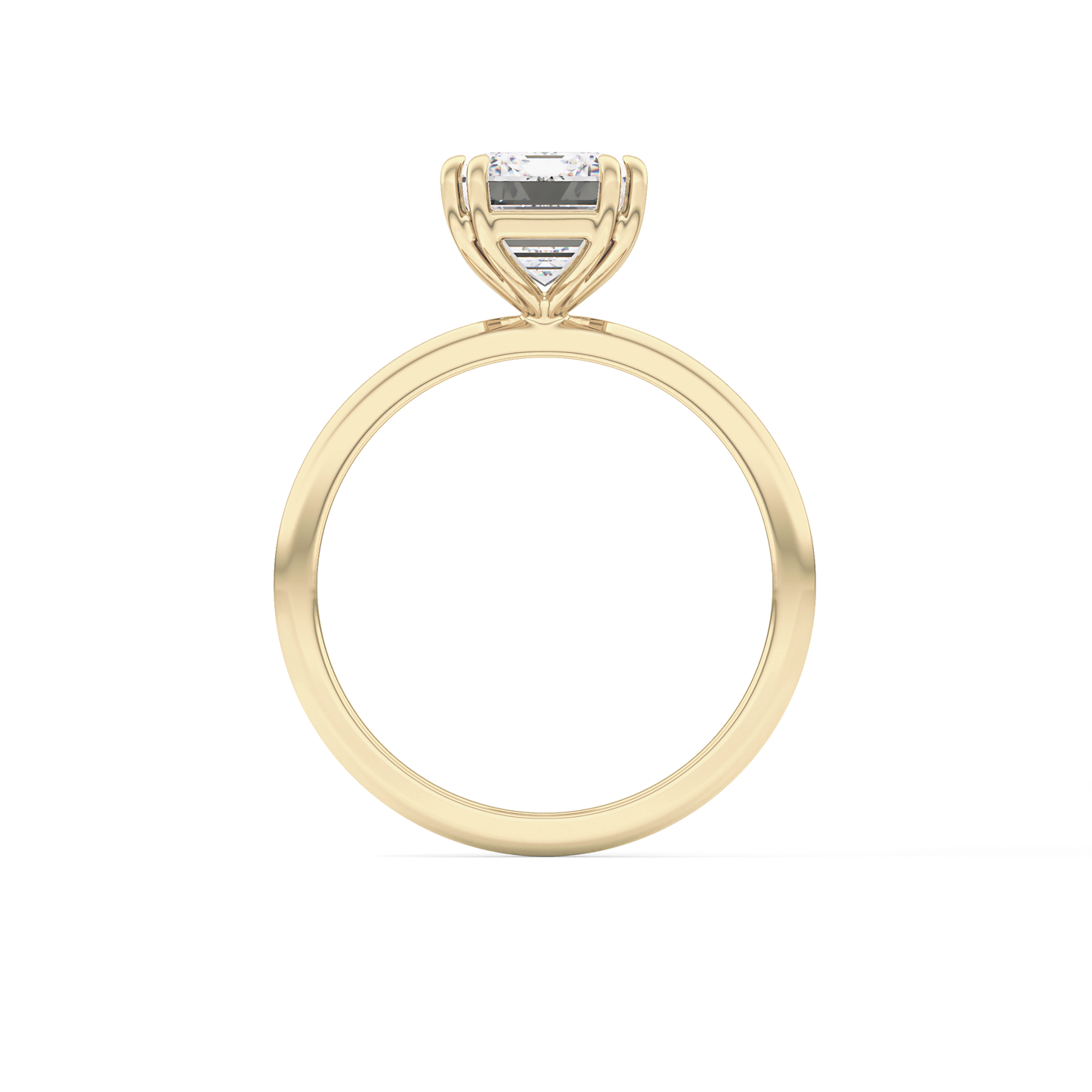 Emerald Solitaire Lab Grown Diamond Engagement Ring