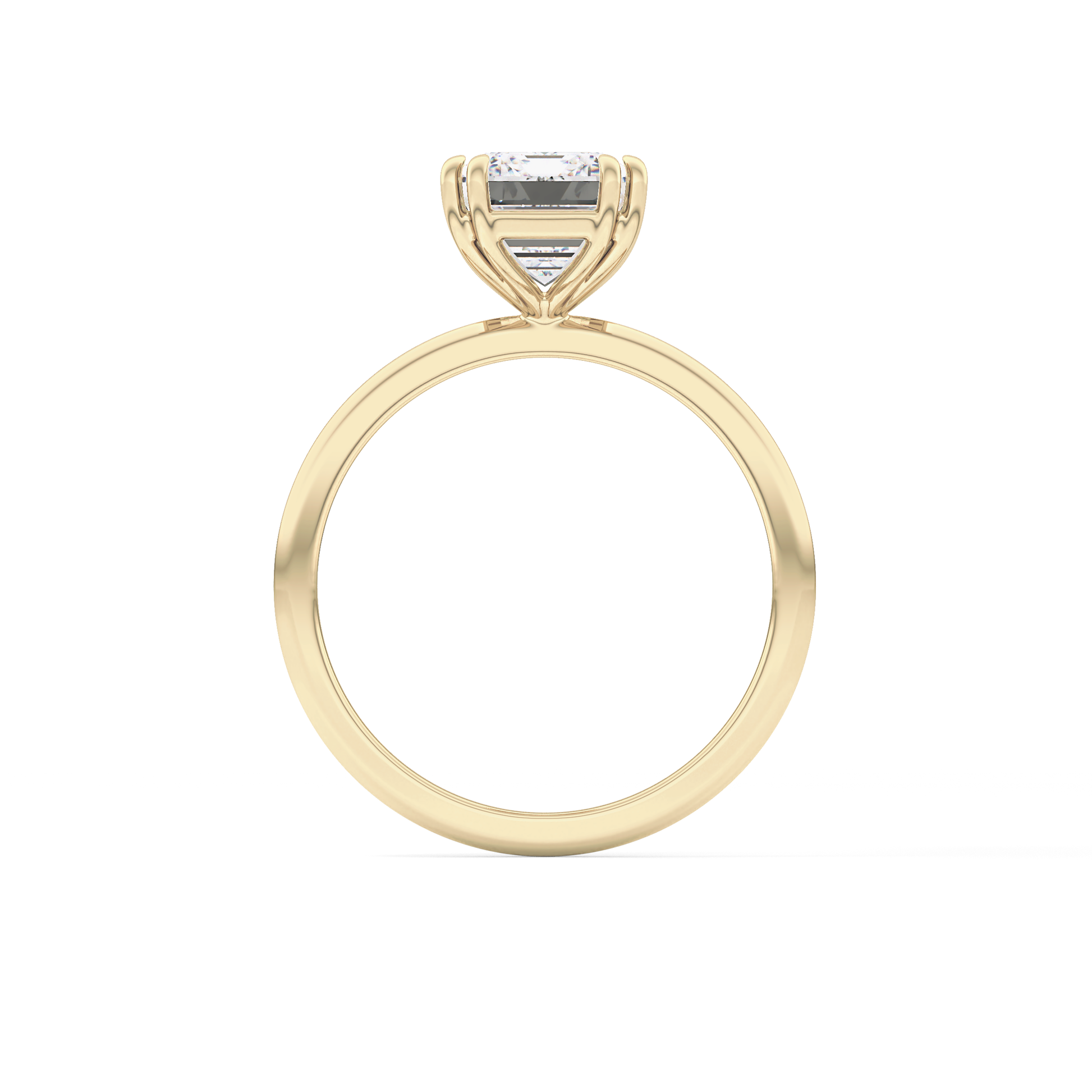 Emerald Solitaire Lab Grown Diamond Engagement Ring