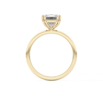 Emerald Solitaire Lab Grown Diamond Engagement Ring