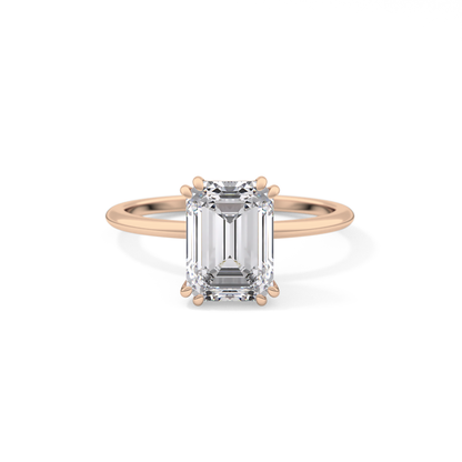 Emerald Solitaire Lab Grown Diamond Engagement Ring