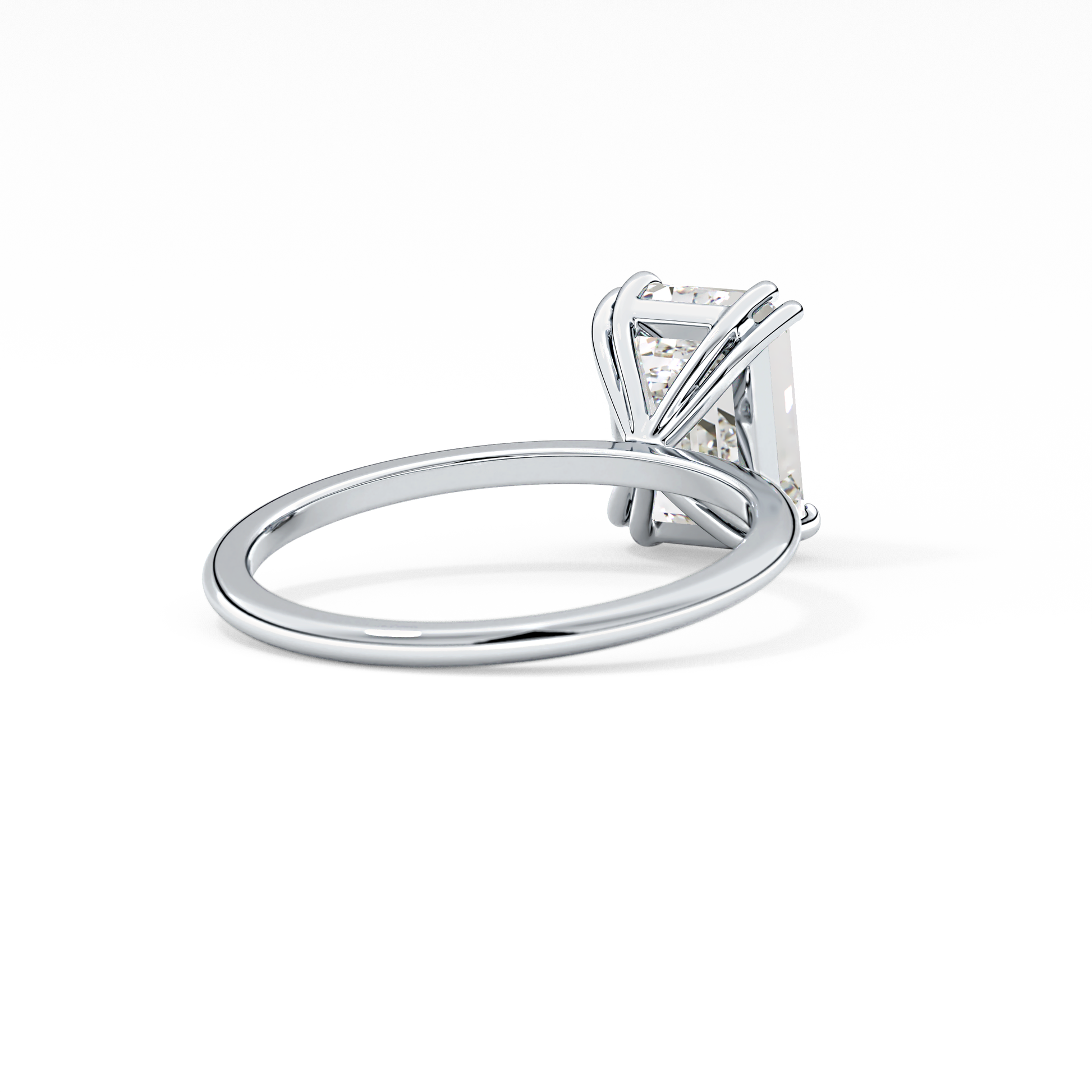 Emerald Solitaire Lab Grown Diamond Engagement Ring