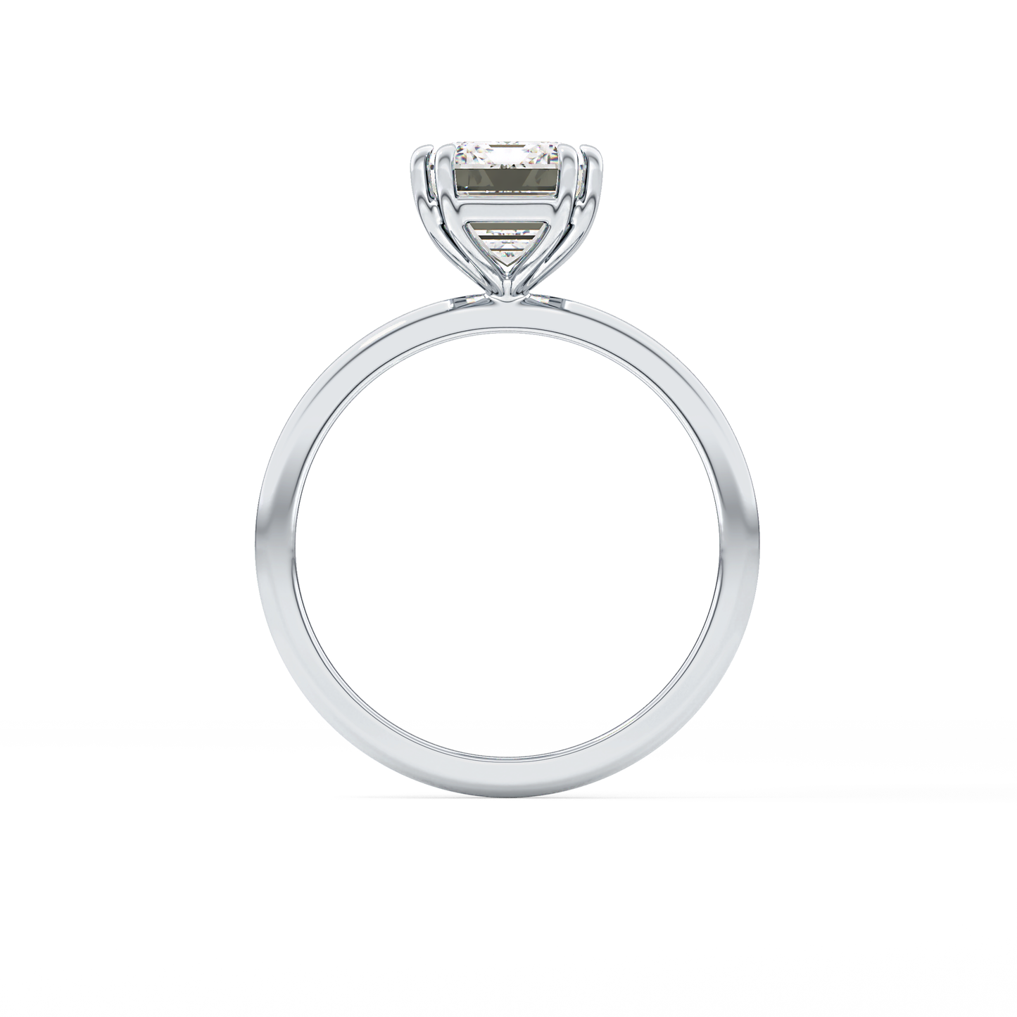 Emerald Solitaire Lab Grown Diamond Engagement Ring