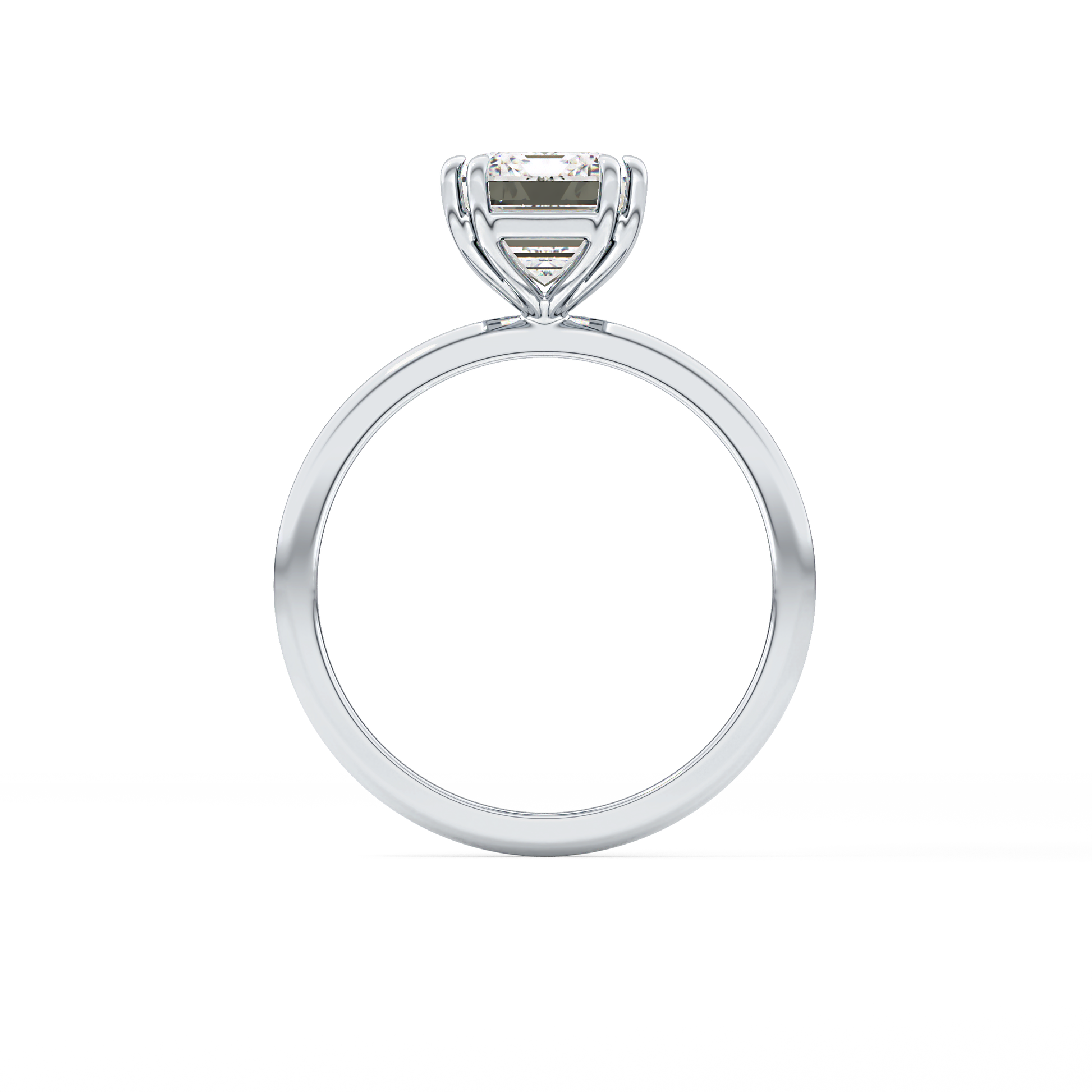 Emerald Solitaire Lab Grown Diamond Engagement Ring